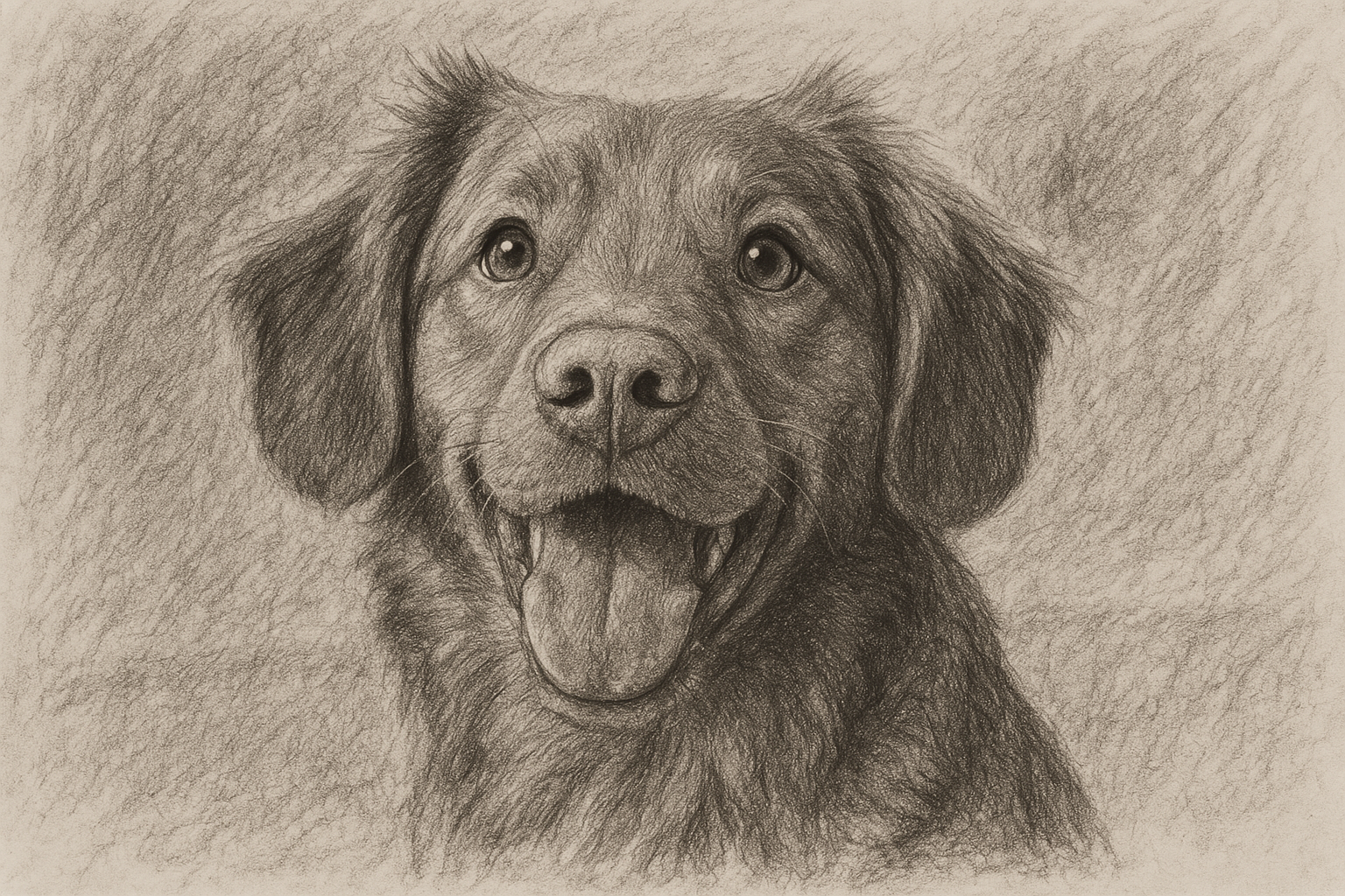 Pet in charcoal sketch style